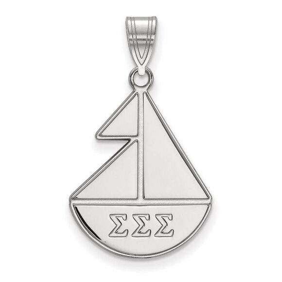 Sterling Silver Sigma Sigma Sigma Medium Pendant - Picture 1 of 3